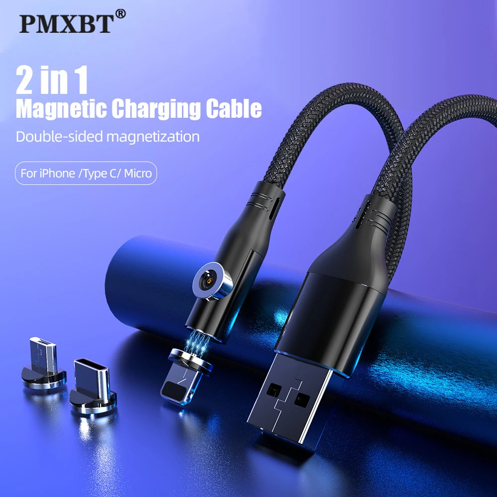 2 в 1 90 градусов м Магнитный Кабель с разъемом Micro USB Type C кабель для зарядки iPhone шнур