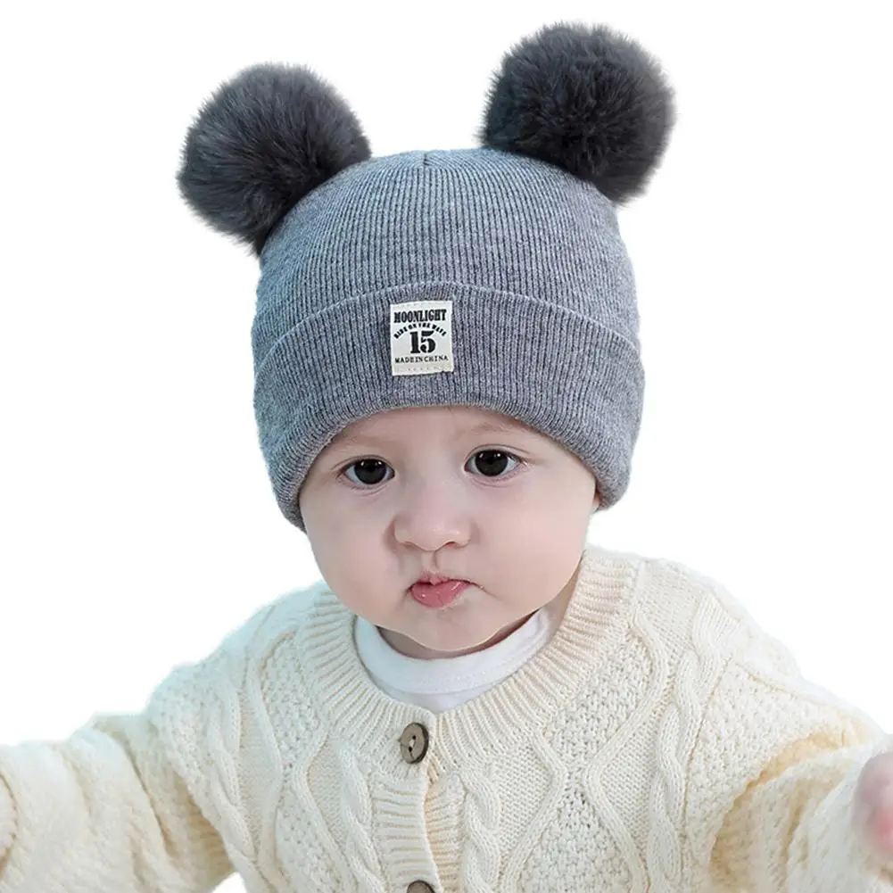 6 Colors Baby Wool Hat Cute Children's Thick Warm Earmuff Winter Knit Infant Toddler Cap Kids Cotton Hats Spot Item | Детская одежда