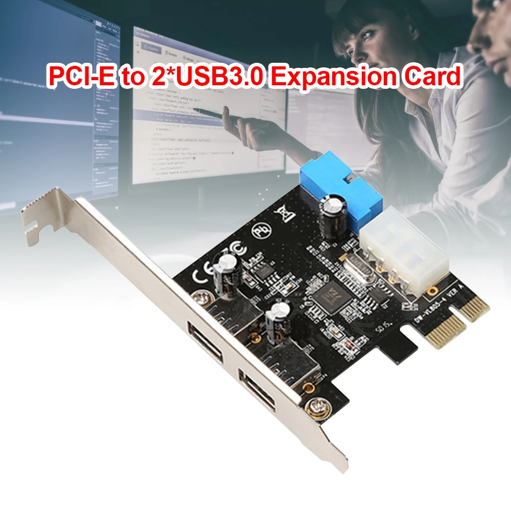 Адаптер PCI Express USB3 PCIe x1 USB 3 0 2 порта адаптер USB3.0 PCI-e Расширительная карта e на