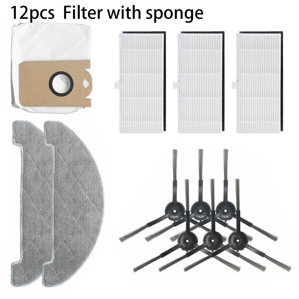 

12pcs Filter Wipe Kit For Proscenic M7 Pro Robot Vacuum Cleaner Handle Various Stains Such As Footprints On The Floor