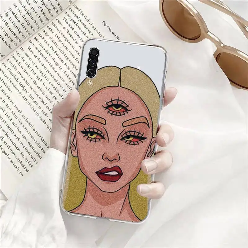 

sexy Devil Bad girl smoke Phone Case Transparent for Samsung A71 S9 10 20 HUAWEI p30 40 honor 10i 8x xiaomi note 8 Pro 10t 11