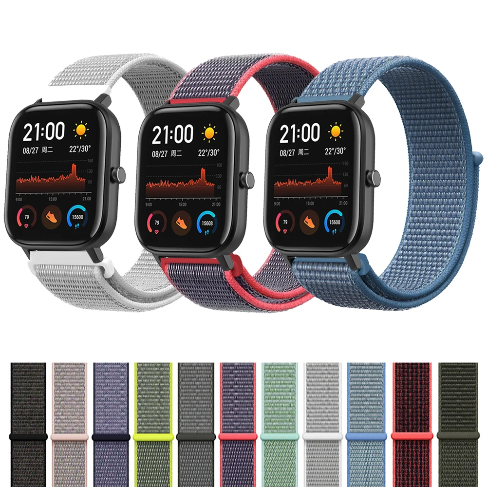 Тканый нейлоновый ремешок на запястье для Xiaomi Huami Amazfit GTS Смарт часы браслет GTR 42
