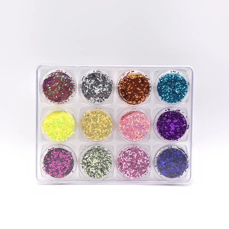 Сменный цвет блеск 12 цветов набор наборы для подводки глаз макияж ногтей ремесло