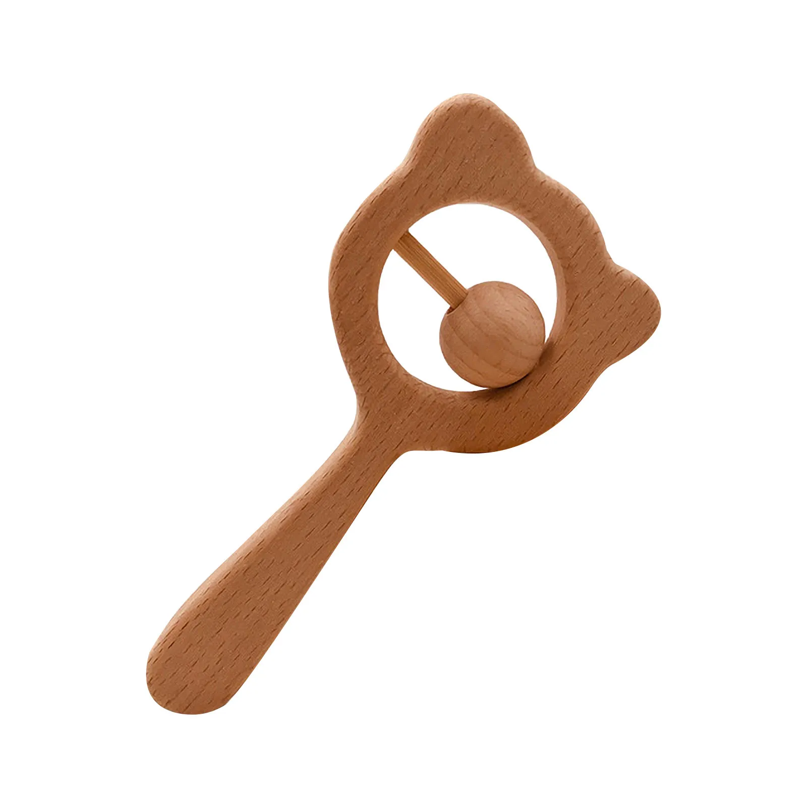 Деревянная погремушка Медведь из бука деревянное кольцо для прорезывания зубов