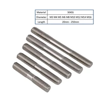 m3 m4 m5 m6 m8 m10 m12 m14 m16 304 stainless steel stud bolts screw rod tooth stick double head stud srod bolt metric standard