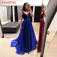 sexy burgundy blue prom dress v neck a line velvet organza beaded floor length special occasion formal evening party gowns