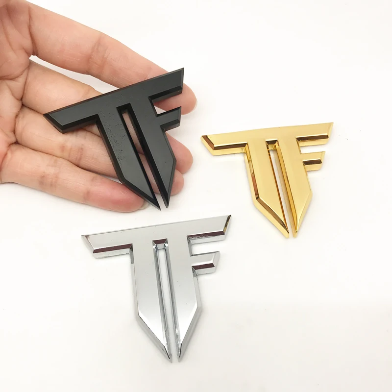 

ANTINIYA 3D Metal TF Auto Car Emblem Chrome Stickers Decal Badge Transformers Letter Logo Metal Tuning Auto Motorcycle Styling