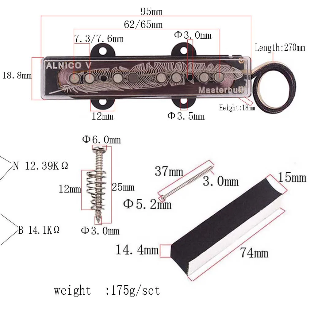 2x Humubcker пикап намотанный вручную мост шейный Набор для джазовых басов JB гитарные