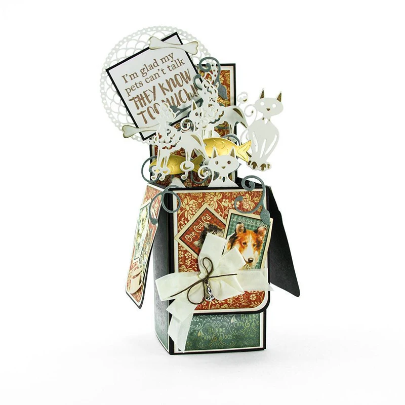 ПЭТ Пудель высечки для изготовления карт металлические трафареты украшения