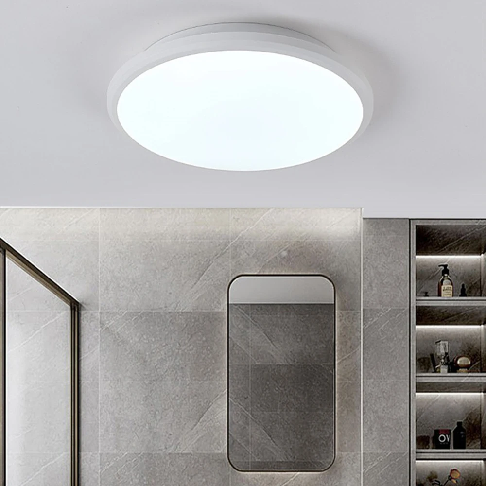 Soporte empotrado de luz LED de techo de 10,23 pulgadas 18W 6500K blanco IP44 redondo accesorio de iluminación para cocina Baño