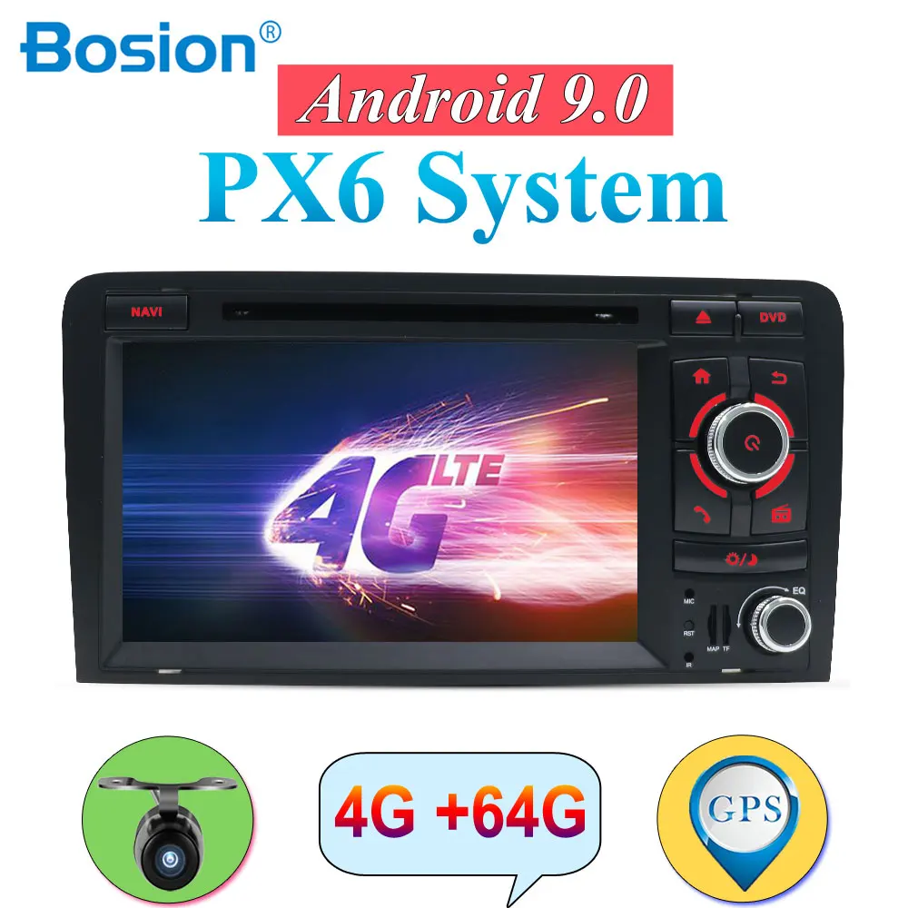 Авторадио Android 9,0 для Audi A3 8P S3 RS3 Fit 2003-2011 двойной 2 din автомобильный DVD Радио стерео аудио 4G 64G HDMI мультимедиа вайфай