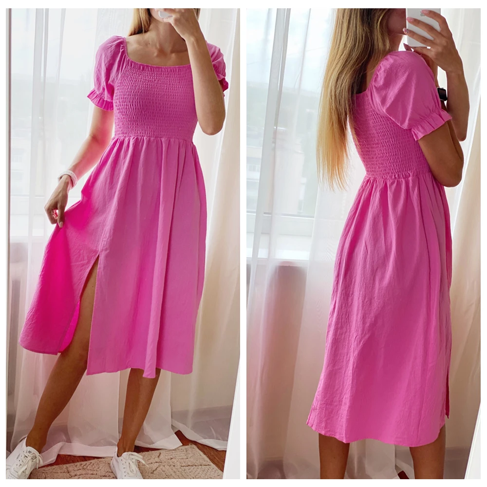 Платье WildPinky женское длинное однотонное с открытой спиной пикантное Клубное