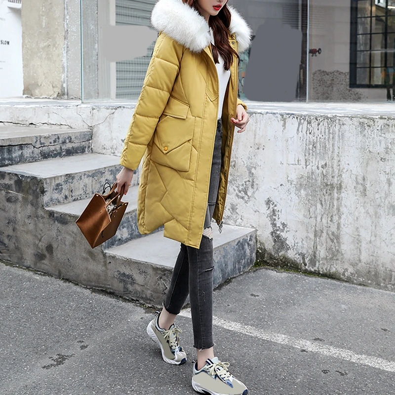 RealShe/женское пальто размера плюс с капюшоном длинный рукав зимняя женская парка