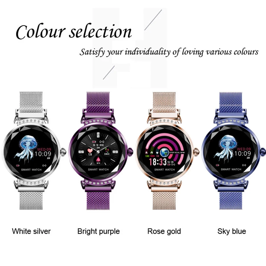 

DZLST Smart Watch Women Luxury Diamond Glass Heart Rate Blood Pressure Monitor Fitness Tracker For IOS Android Smartwatch Watch