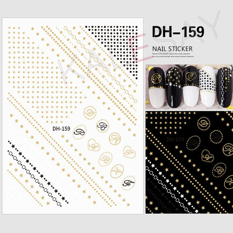 

Модные золотые наклейки для ногтей с надписью HAPPY letter для творчества 103*80 мм, художественные Декоративные наклейки для ногтей, наклейки для м...