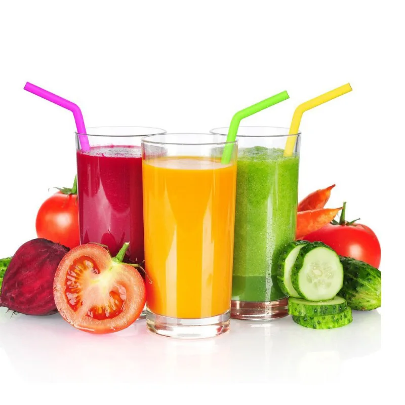 Креативная цветная силиконовая Солома для молока чая сока питья соломы + набор