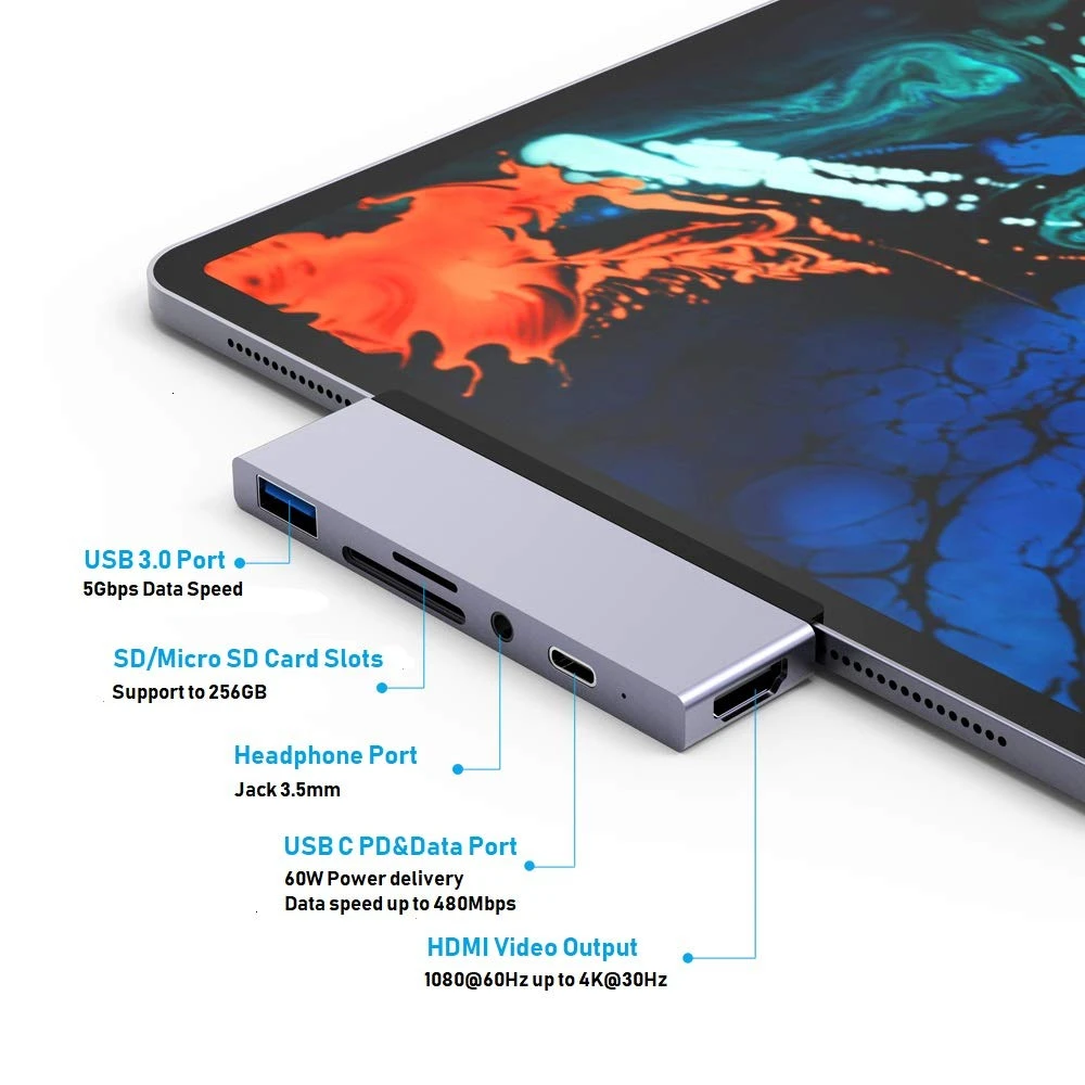 USB C концентратор адаптер с TYPE зарядка PD 4 K HDMI 3 0 5 мм наушники 2018 iPad Macbook Pro SAMSUNG S8 S9