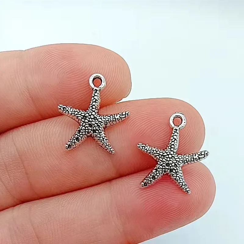 

20pcs Charms 16x14mm Starfish Charms For Jewelry Making DIY Jewelry Findings Antique Silver Color Alloy Charms Pendant