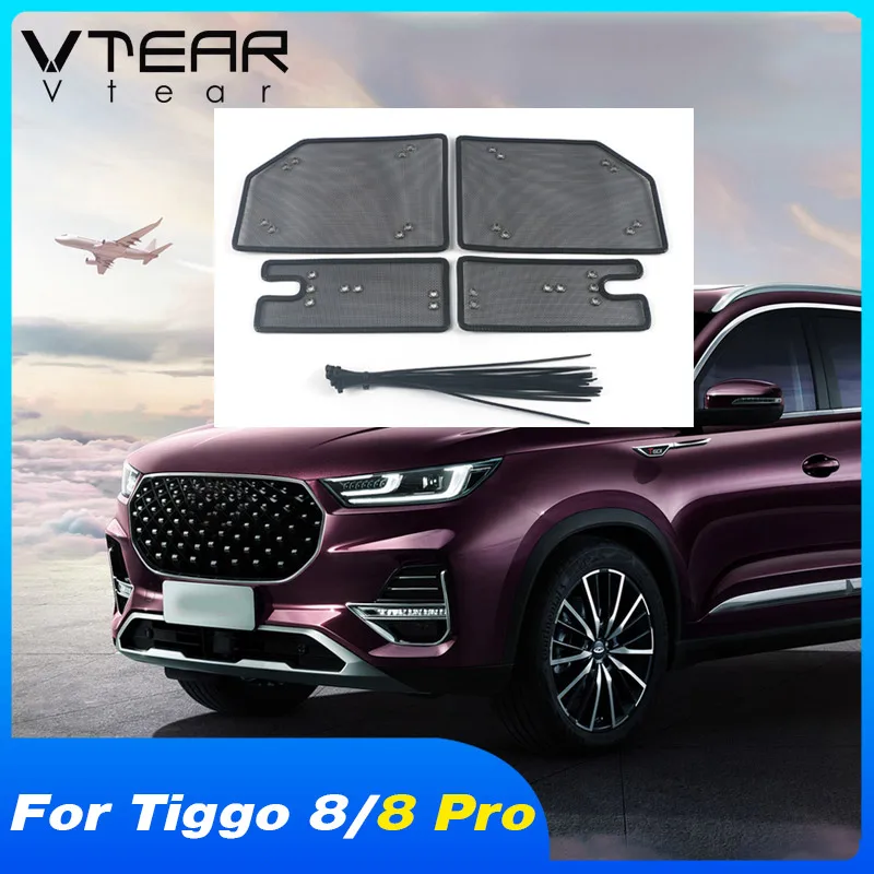 

Vtear Front Grille Insect Net Decoration Car Exterior Engine Condenser Water Tank Accessories Parts For Chery Tiggo 8 Pro/Max
