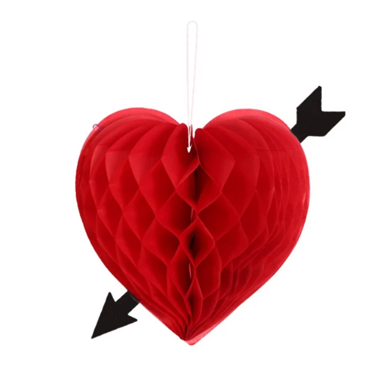 Шарик в форме сердца с Сотами украшения на День святого Валентина бумажные сотовые шарики фонари подвесное
