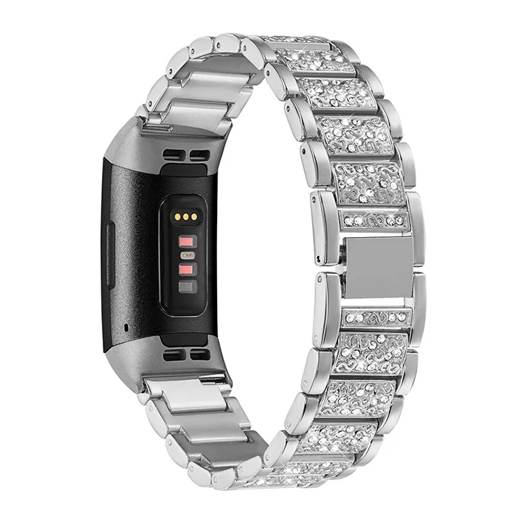 

Металлический браслет из нержавеющей стали для Fitbit Charge 3 Bling Crystal Стразы, браслет, ремешок для Fitbit Charge 2 Charge 3 Band