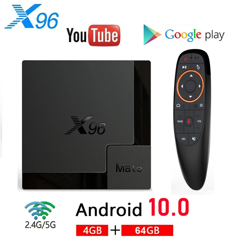 Приставка Смарт ТВ X96 Mate Android 2021 4 + 64 ГБ ядра 4K Wi Fi|ТВ-приставки и медиаплееры| |
