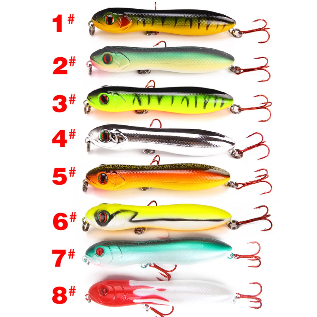 

Fishing lure 1Pcs/5pcs/10pcs Hard Bait three hooks Floating Sea Lures 3D eyes Fishing Plastic Fishing tackle with hooks 10cm hot