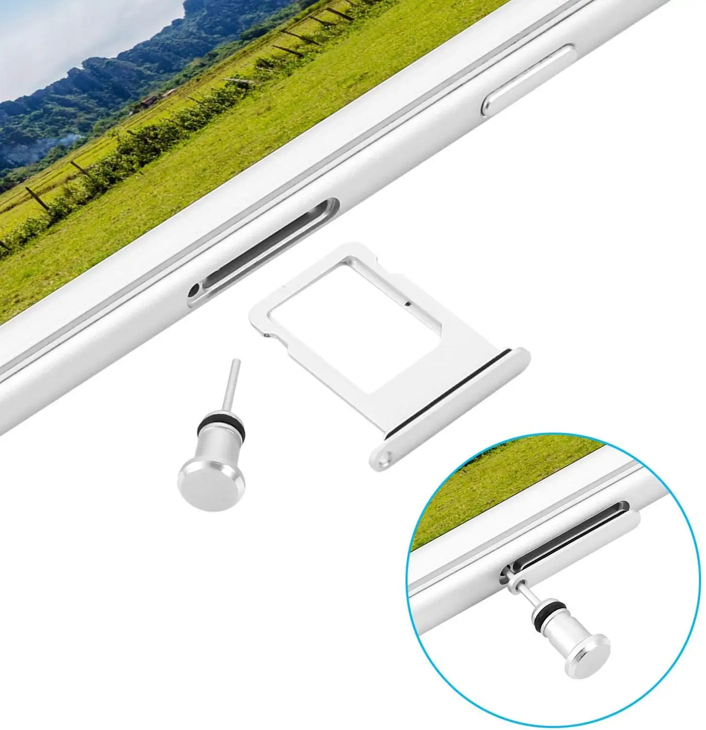 3 in 1 Aluminium Alloy Dust Plug Charge Port Jack 3.5 Earphone Gadget For iPhone 5S 6 6S 7 8 X Phone Accessories | Мобильные