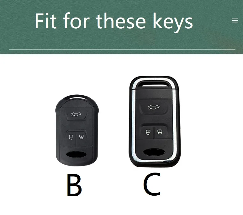 

Leather Car Key Cover Case for Chery Tiggo 8 7 5X 2019 2020 3 Buttons Smart Keyless Remote Fob Protect Ring