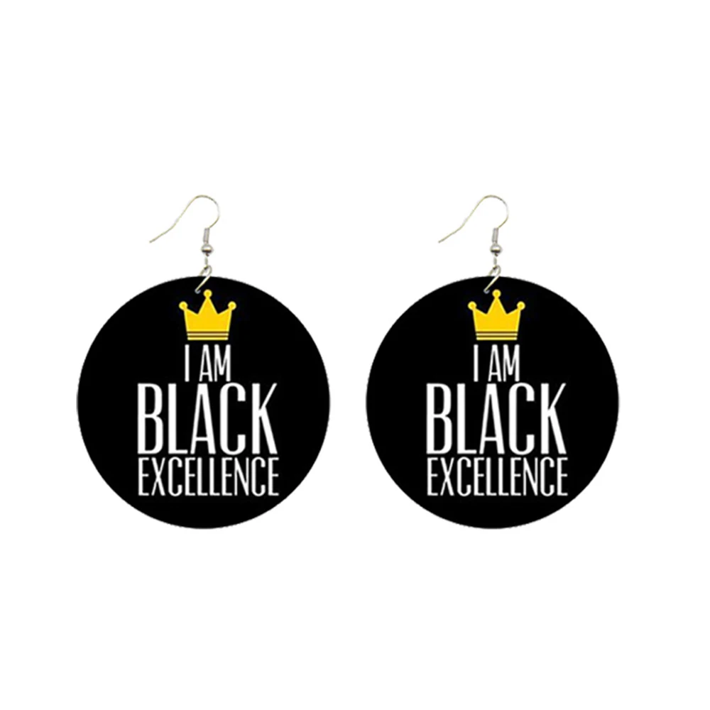 Серьги-подвески с надписью I AM Black EXCELLENCE | Украшения и аксессуары