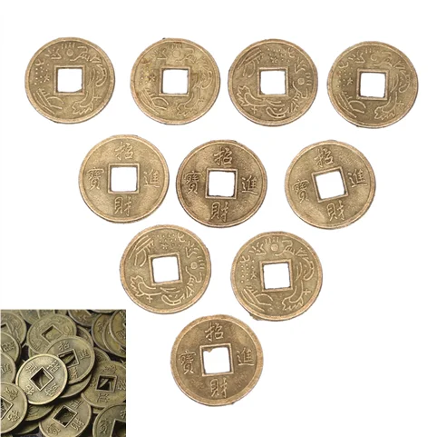 100/1 шт. китайский фэн шуй набор удачных/старинных монет образовательные десять