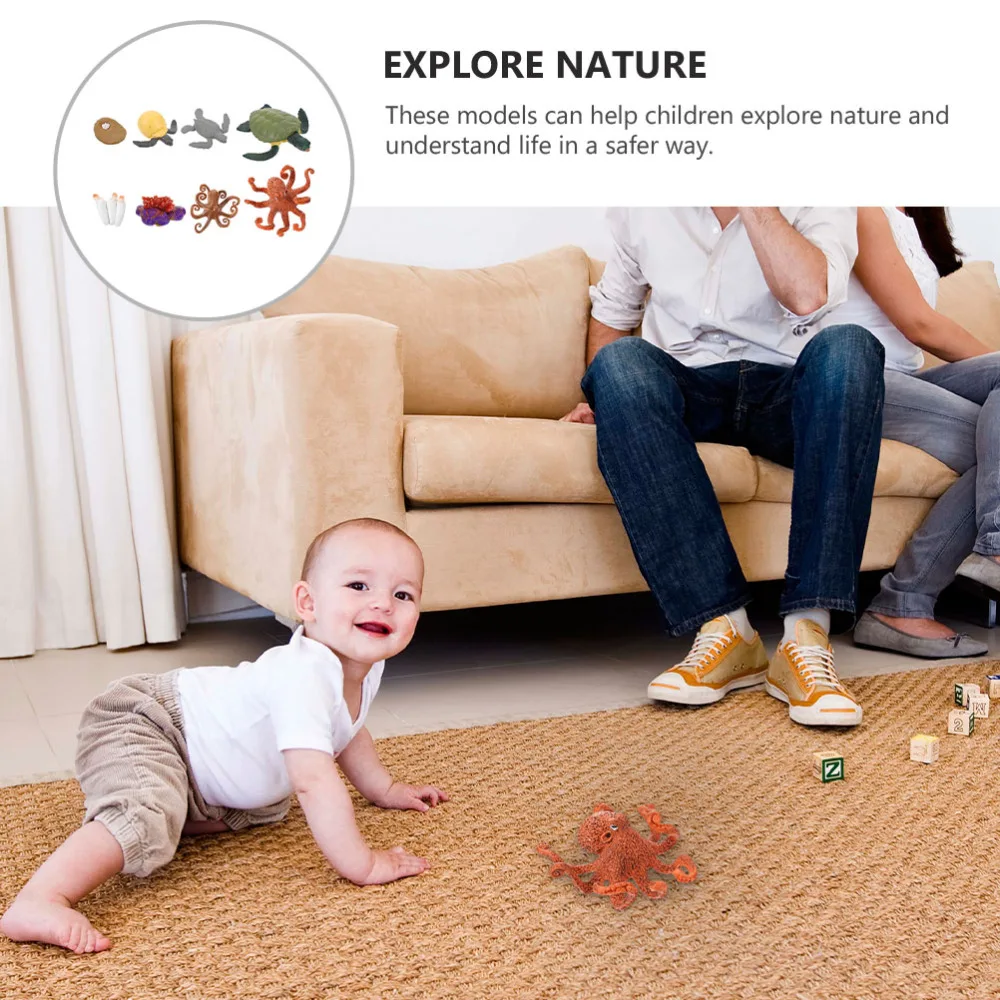 

2 Sets Reptile Animals Models Snail and Tortoise Growth Cycle Figurines for Kids
