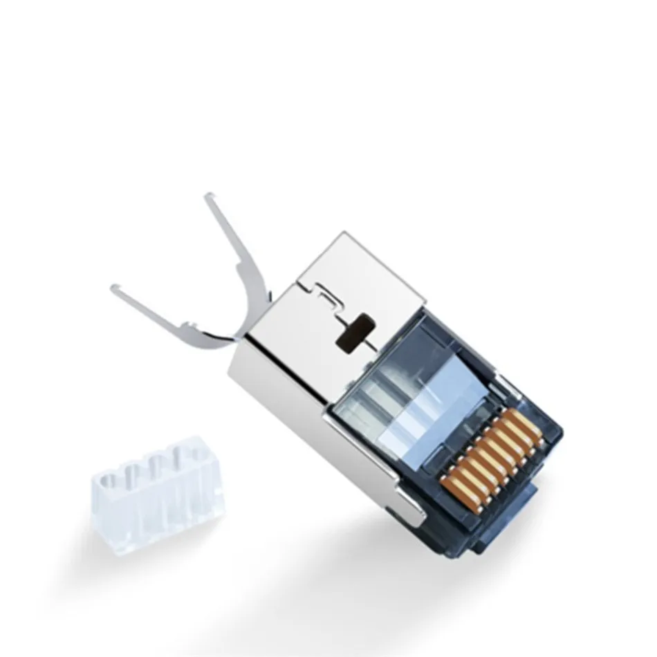 Разъемы CAT7 для Ethernet разъемов RJ45 8P8C металлический защитный коннектор Cat 7 Rj 45 синий