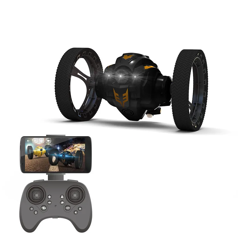 

RC townWiFi FPV Camera RC Jumping Car Jump High Stunt Car with Music LED Headlights RC Bounce Car Gift Toy Christmas Gifts