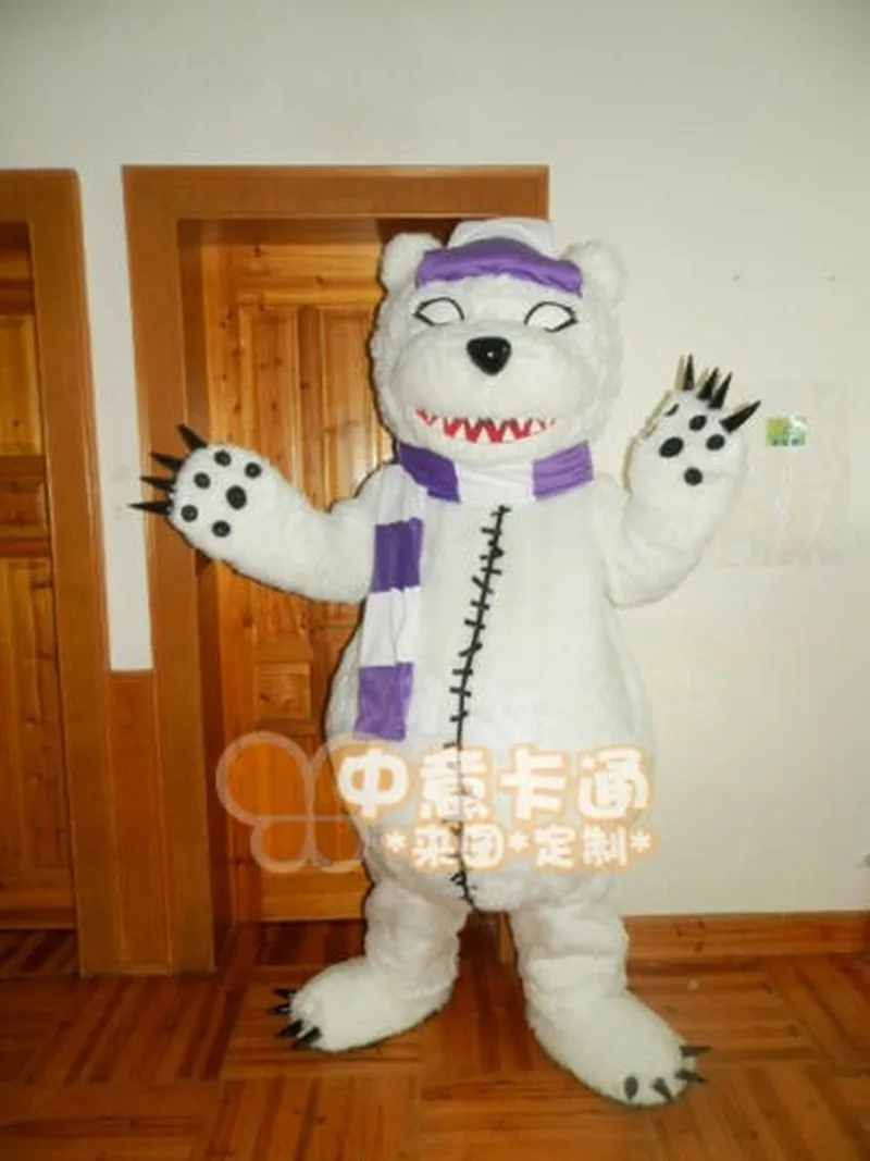 Костюм талисмана белого медведя Маскарадный костюм с героями мультфильмов