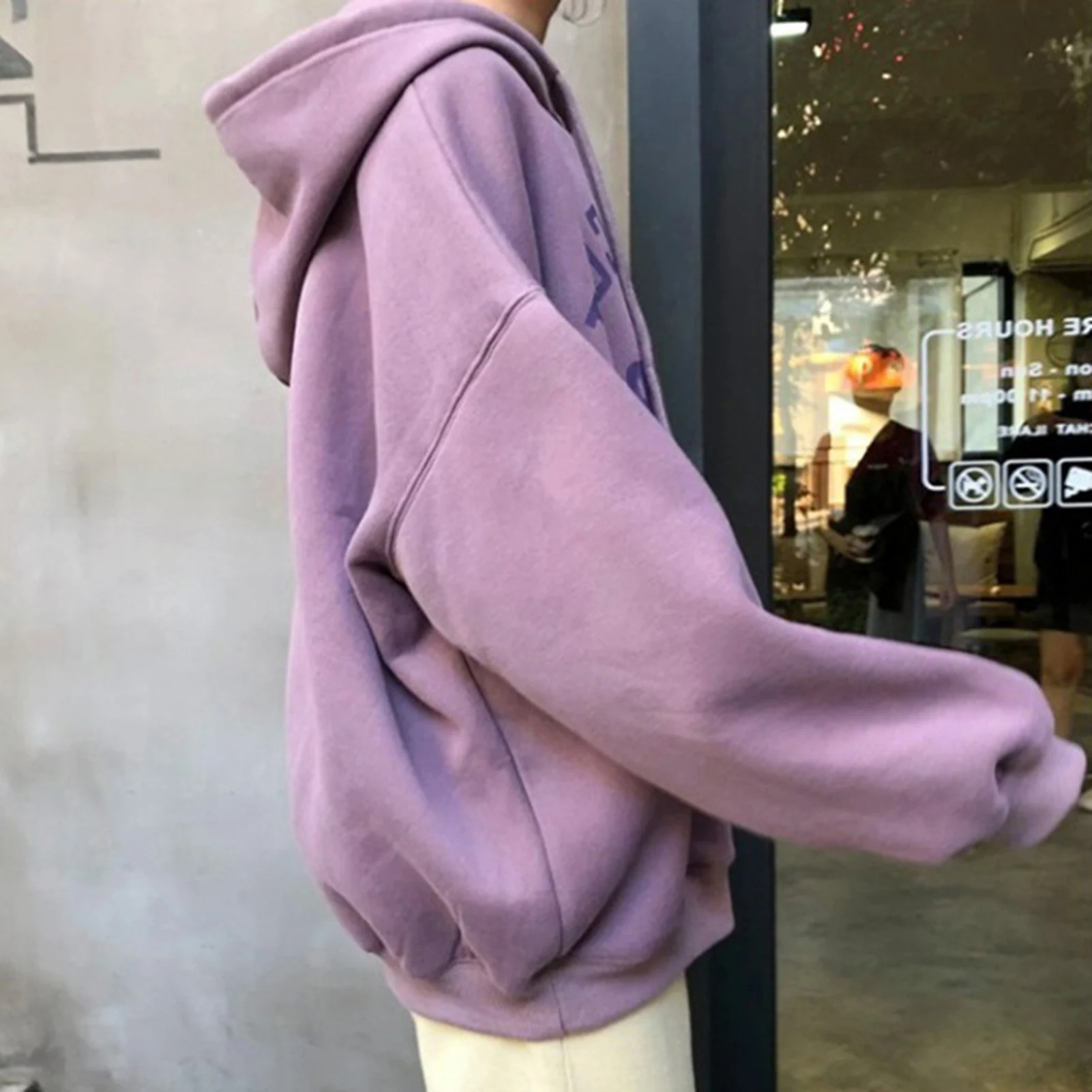 HOT SALES!!!New Arrival Women Autumn Winter Long Sleeve Sweatshirt Letters Print Plush Oversized Hoodie