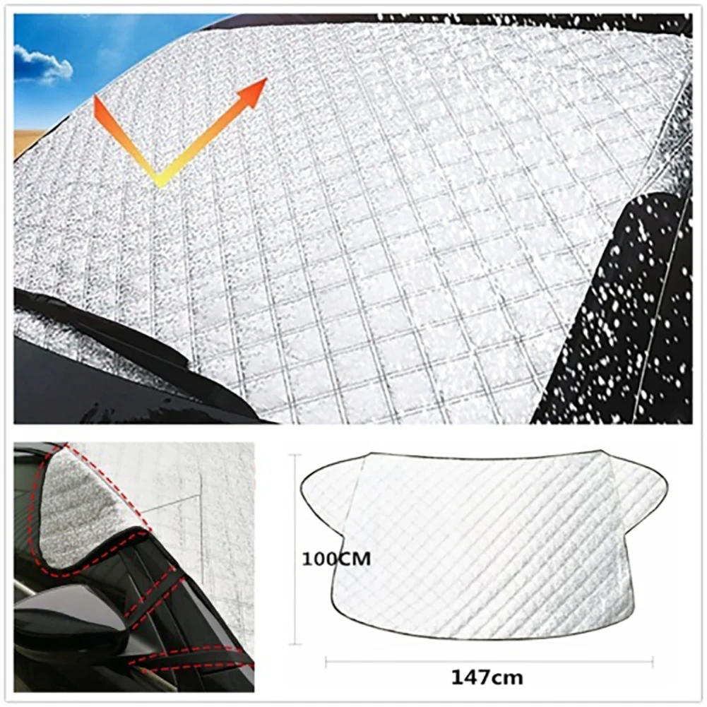 Durable Car Auto Snow Ice Protector Visor Sun Shade Fornt Rear Windshield Cover Shields New hot boutique | Дом и сад