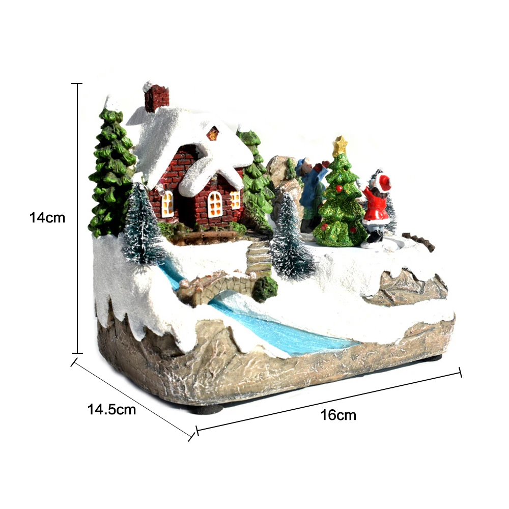 

1Pcs Of Luminescent Small House Music LED Light Driven Lighting Christmas Resin Christmas Scene Village Cottage Town Decor New
