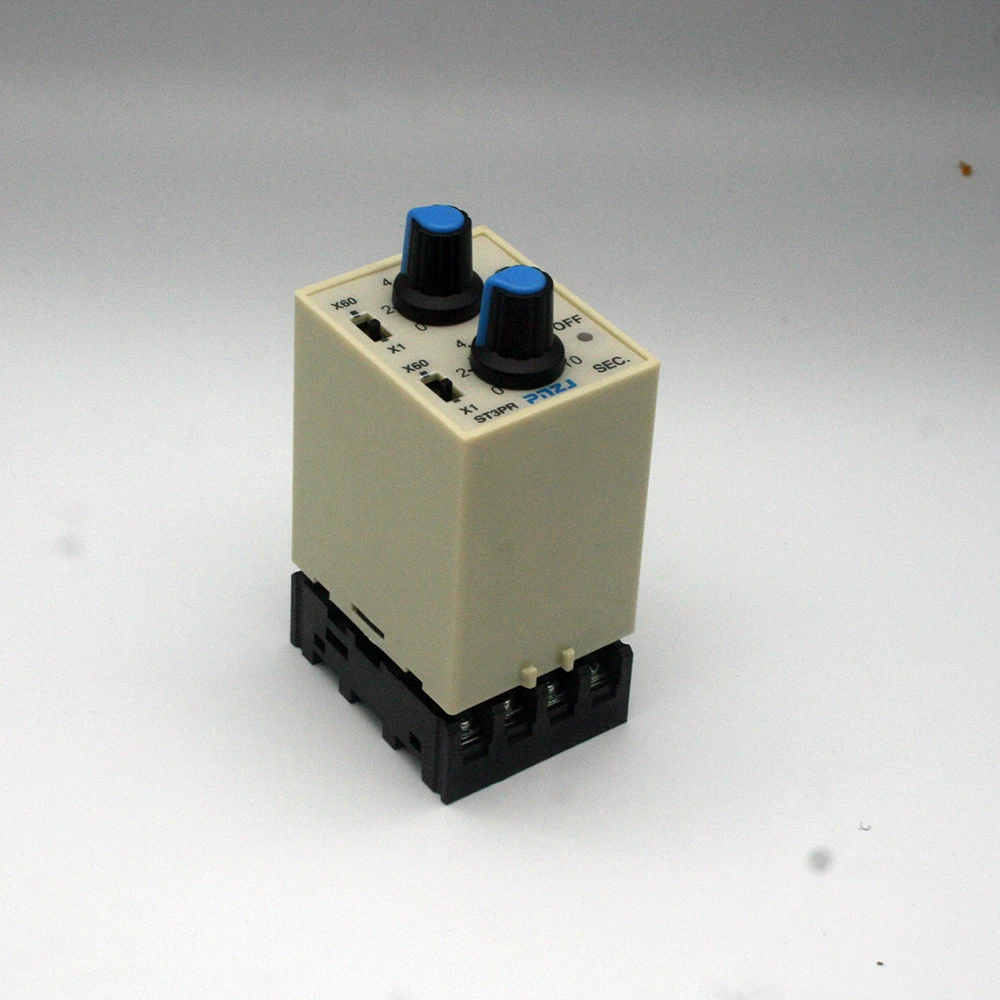 Реле времени ST3PR/JSZ3P, электронный счетчик времени, реле цифрового таймера с основанием для розетки, 220 В/110 В переменного тока