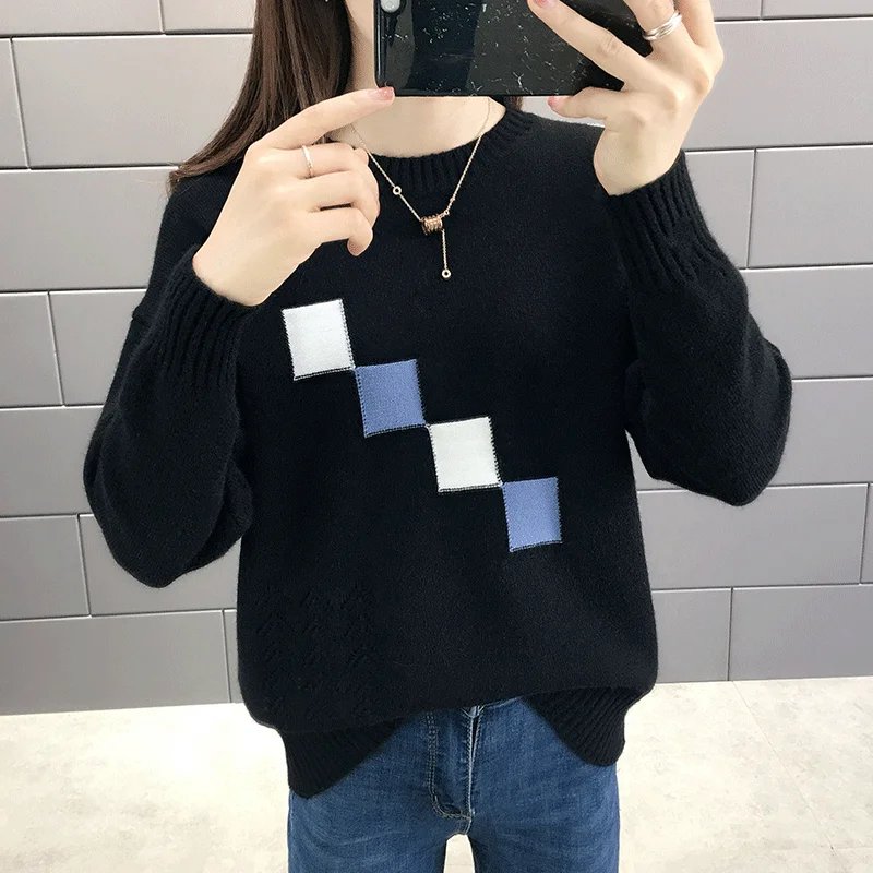 Autumn dress 2019 new Cec sweater is lazy and loose-bottomed. Winter long- j0400-12038 [No. 1 in the 9th row of lobby] | Женская одежда