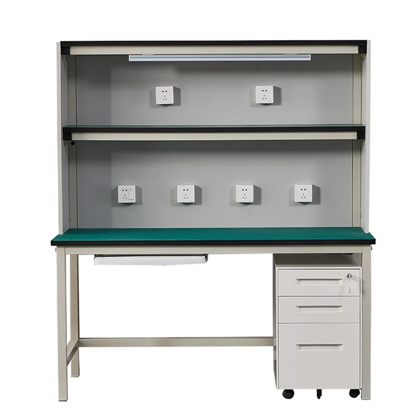 

150cm Workshop Assembly Line Working Table with Drawer Light Stand Anti-static Operating Table Molding Repair Station Workbench