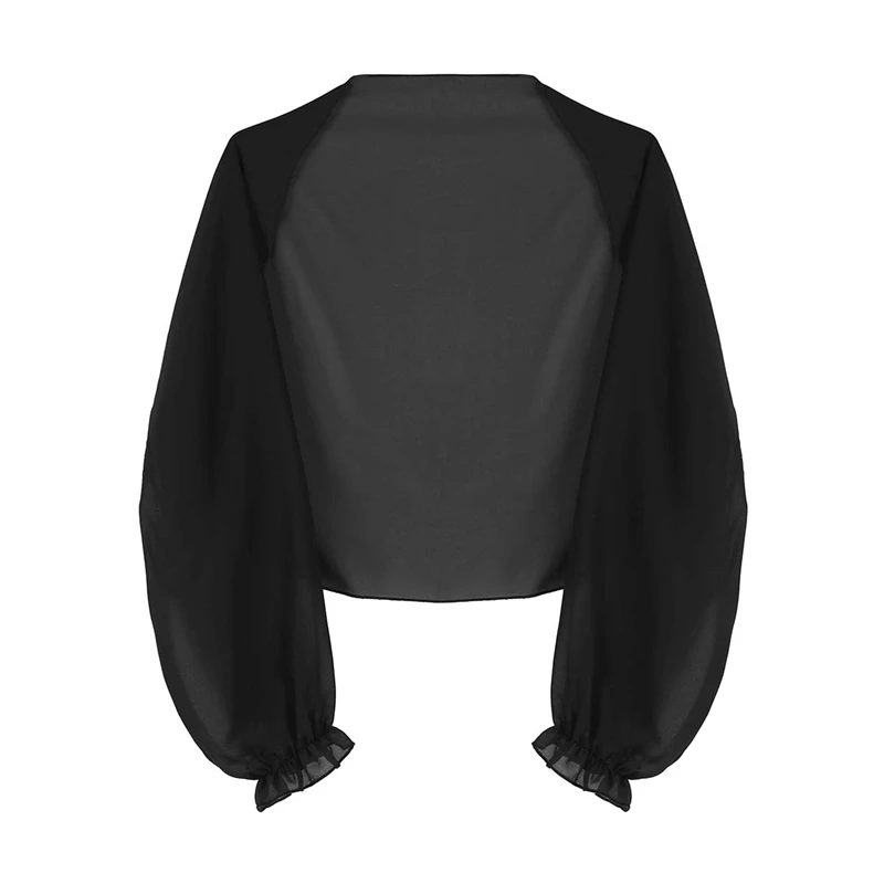 Women's Lightweight Long Sleeve Open Front bolero shrug Chiffon Brand New solid color see through thin short coat jacket tops | Женская