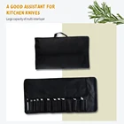 12 карманных рулонов для кухонных ножей, сумка для шеф-ножей, сумка-Роллер из ткани Оксфорд, чехол для профессиональных ножей, держатель для столовых приборов, черный Органайзер