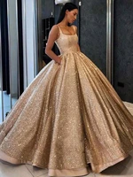 champagne 2022new gorgeous ball gown quinceanera dresses spaghetti straps floor length sequined prom sweet 16 vestidos 15