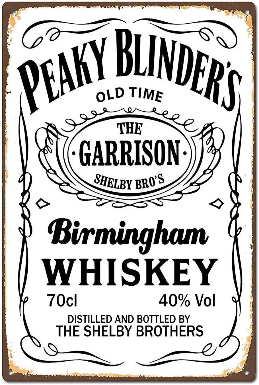 

Tin speaking Metal Tin Sign Iron Painting 8X12 INCH Vintage Peaky Blinders Pub Whisky Tin Sign