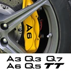 Наклейка на тормозной суппорт для Audi A3 8P 8V A4 B8 B6 A6 C6 C5 A5 Q5 8R Q7 4L Q2 Q3 8U F3 Q8 TT, 6 шт.