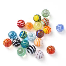 20PCS/Set 16MM Glass Ball Cream Console Game Pinball Small Marbles Pat Toys Parent- Child Beads Bouncing Ball