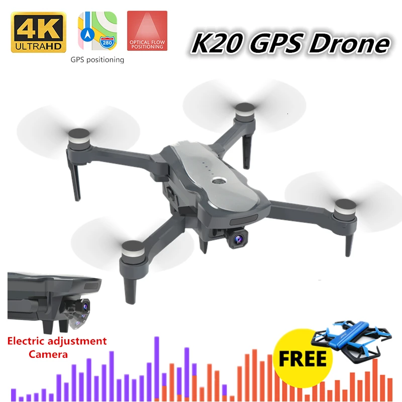 Мини Квадрокоптер K20 складной с GPS Wi Fi FPV 1800 м|Радиоуправляемые вертолеты| |