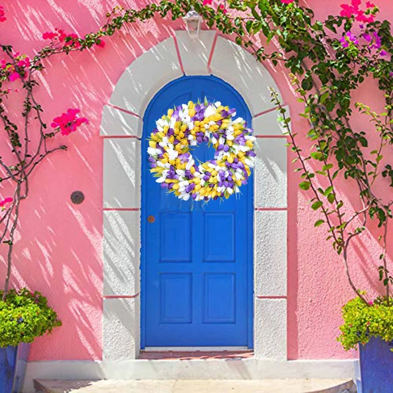 35 см в форме тюльпана от венок искусственные украшения из ротанга кольцо спереди