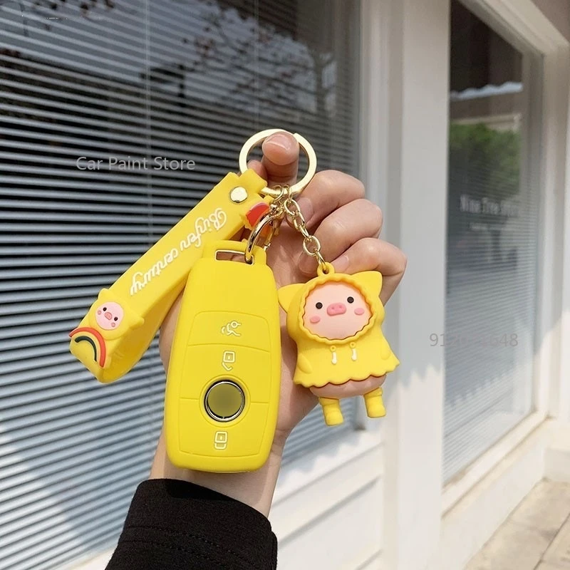 

Cute Animal Car Key shell Fob Cover Case for Mercedes Benz A B E C G M R S Class W204 W212 W176 GLC CLA GLA AMG Car Accessories